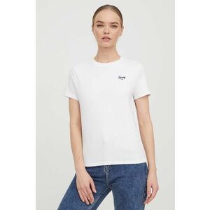 Tommy Jeans tricou din bumbac femei, culoarea alb DW0DW17367 imagine