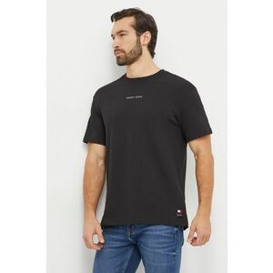 Tommy Jeans tricou din bumbac bărbați, culoarea negru, cu imprimeu DM0DM18266 imagine