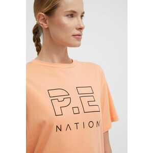 P.E Nation tricou din bumbac femei, culoarea portocaliu imagine