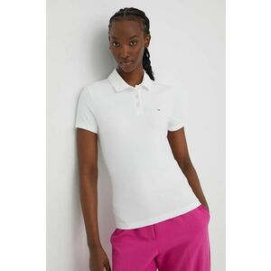 Tommy Jeans tricou polo femei, culoarea bej DW0DW17220 imagine