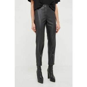 Karl Lagerfeld pantaloni femei, culoarea negru, drept, high waist imagine