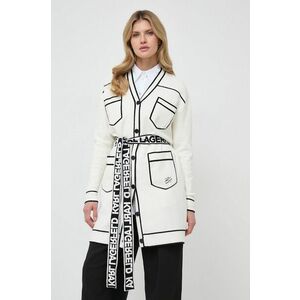 Karl Lagerfeld cardigan din amestec de lana culoarea bej, light imagine