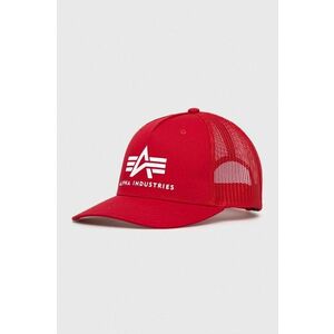 Alpha Industries șapcă din bumbac culoarea roșu, cu imprimeu 186902.328-SpeedRed imagine