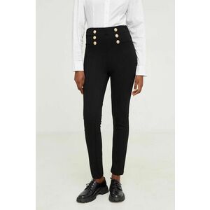 Answear Lab pantaloni femei, culoarea negru, mulata, high waist imagine
