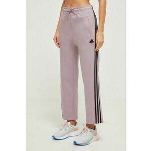 adidas pantaloni de trening culoarea violet, cu imprimeu IS3661 imagine