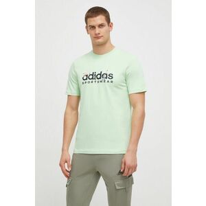 adidas tricou din bumbac bărbați, culoarea verde, cu imprimeu IM8306 imagine