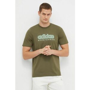 adidas tricou din bumbac bărbați, culoarea verde, cu imprimeu IM8314 imagine