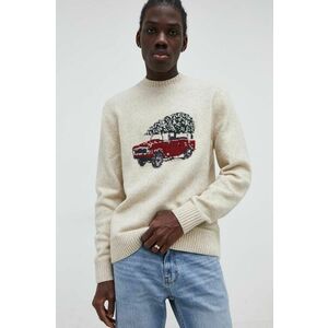 Abercrombie & Fitch pulover culoarea bej imagine
