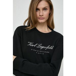 Karl Lagerfeld bluza femei, culoarea negru, cu imprimeu imagine