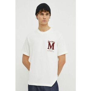 Marc O'Polo tricou din bumbac barbati, culoarea bej, cu imprimeu imagine