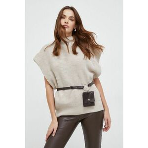Answear Lab pulover femei, culoarea bej, călduros, cu turtleneck imagine