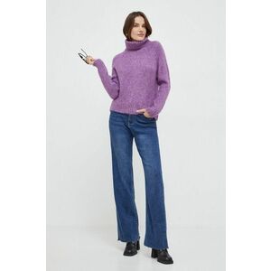 Answear Lab pulover femei, culoarea violet, călduros, cu guler imagine