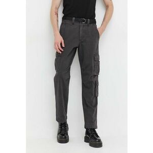 Abercrombie & Fitch pantaloni barbati, culoarea gri, cu fason cargo imagine