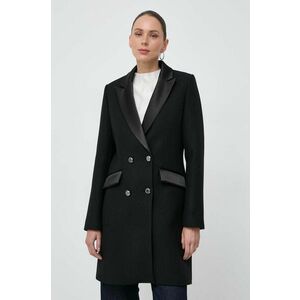 Morgan palton de lana culoarea negru, de tranzitie, cu doua randuri de nasturi imagine