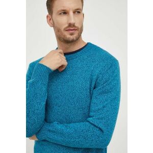 United Colors of Benetton pulover din amestec de lana barbati, culoarea turcoaz, light imagine