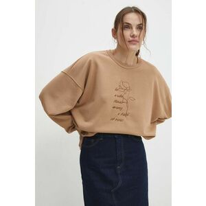 Answear Lab bluza femei, culoarea bej, cu imprimeu imagine
