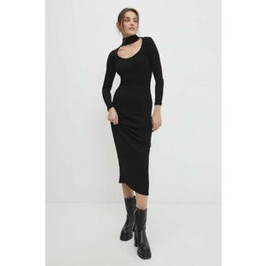 Answear Lab rochie culoarea negru, maxi, mulata imagine