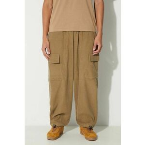 Universal Works pantaloni LOOSE CARGO PANT bărbați, culoarea bej, cu fit cargo, 29148 imagine