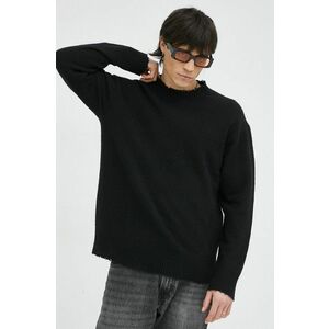 AllSaints pulover din amestec de lana barbati, culoarea negru, imagine