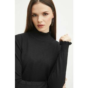 Medicine pulover femei, culoarea negru, cu turtleneck imagine