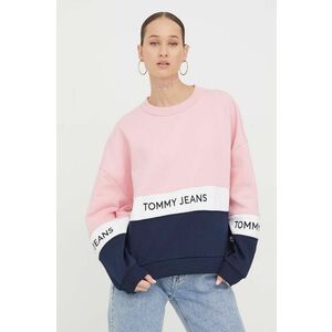Tommy Jeans bluză femei, culoarea roz, cu model DW0DW17705 imagine