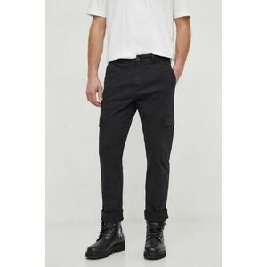 Pepe Jeans pantaloni barbati, culoarea negru, cu fason cargo imagine