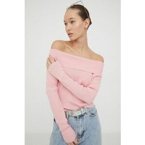 Tommy Jeans pulover femei, culoarea roz, light imagine