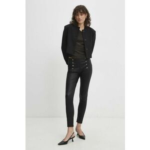 Answear Lab pantaloni femei, culoarea negru, mulata, medium waist imagine