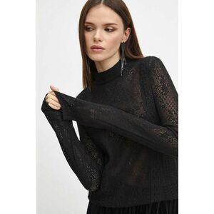 Medicine pulover femei, culoarea negru, light, cu turtleneck imagine