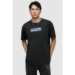 AllSaints tricou din bumbac Quasar barbati, culoarea negru, cu imprimeu imagine