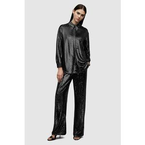 AllSaints pantaloni Charli femei, culoarea negru, lat, medium waist imagine