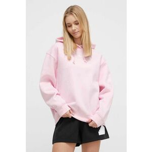 adidas Originals bluză Adicolor Essentials Boyfriend Hoodie femei, culoarea roz, cu glugă, uni, IR5927 imagine