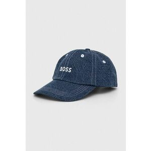 BOSS șapcă de baseball din bumbac culoarea bleumarin, cu imprimeu 50510320 imagine