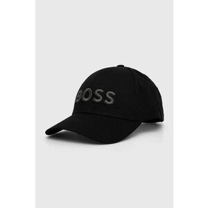 BOSS șapcă de baseball din bumbac culoarea negru, cu imprimeu imagine