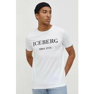 Iceberg tricou din bumbac barbati, culoarea alb, cu imprimeu imagine