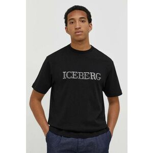 Iceberg tricou din bumbac barbati, culoarea negru, cu imprimeu imagine