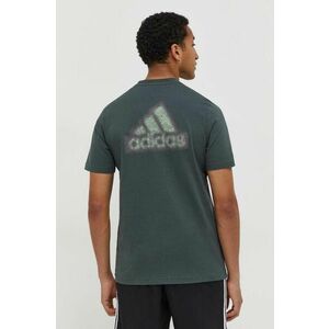 adidas tricou din bumbac bărbați, culoarea verde, cu imprimeu IN6227 imagine