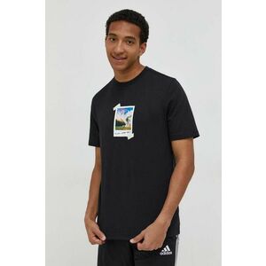 adidas tricou din bumbac bărbați, culoarea negru, cu imprimeu IN6439 imagine