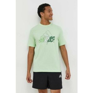 adidas tricou din bumbac bărbați, culoarea verde, cu imprimeu IN6243 imagine