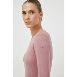 Icebreaker bluză cu mânecă lungă funcțională 200 Oasis culoarea roz imagine