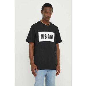 MSGM tricou din bumbac bărbați, culoarea negru, cu imprimeu 2000MM520.200002 imagine