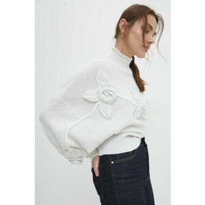 Answear Lab pulover de damă, culoarea alb, pe gât imagine