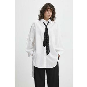 Answear Lab cămașă de bumbac de damă, culoarea alb, relaxed, cu guler clasic imagine