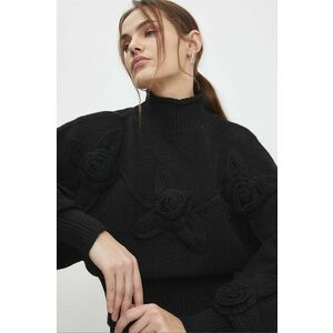 Answear Lab pulover de damă, culoarea negru, pe gât imagine