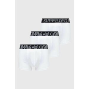 Superdry boxeri 3-pack barbati, culoarea alb imagine