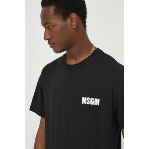 MSGM tricou din bumbac bărbați, culoarea negru, cu imprimeu 3640MM130.247002 imagine