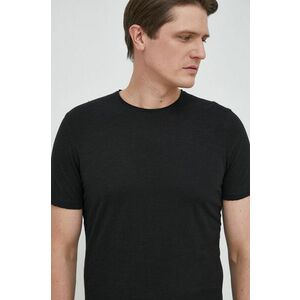 Sisley tricou din bumbac culoarea negru, neted imagine