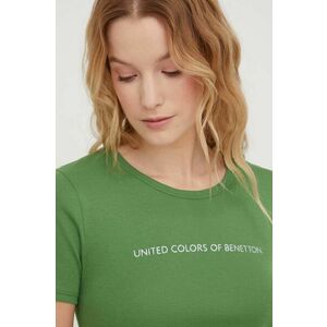United Colors of Benetton tricou din bumbac femei, culoarea verde imagine