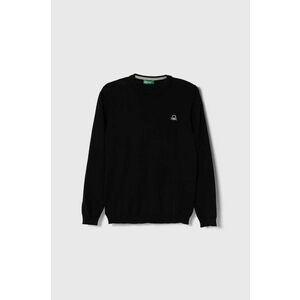 United Colors of Benetton pulover de bumbac pentru copii culoarea negru, light imagine