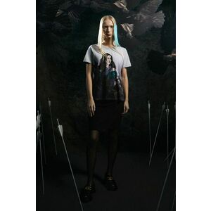 Medicine tricou din bumbac femei, culoarea gri imagine